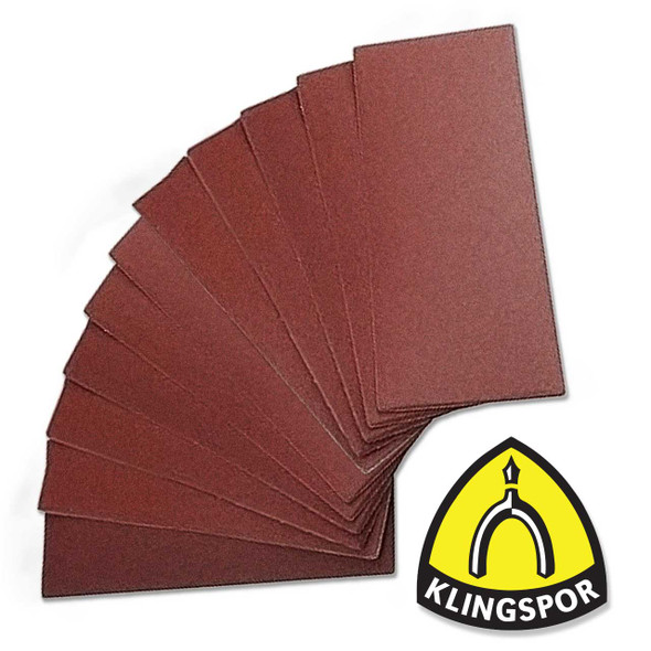 Bargain Box of Klingspor's Heavy F-Weight Premium Paper Backed Medium & Fine A/O Paper Sheets 25pk