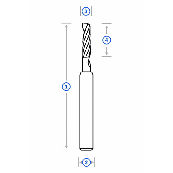 Shaper 5mm X 20mm Up-Spiral O-Flute Router Bit