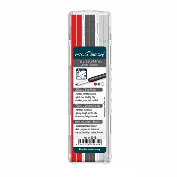 Pica Big Dry Refills Assortment (4) Red (4) White (4) Graphite