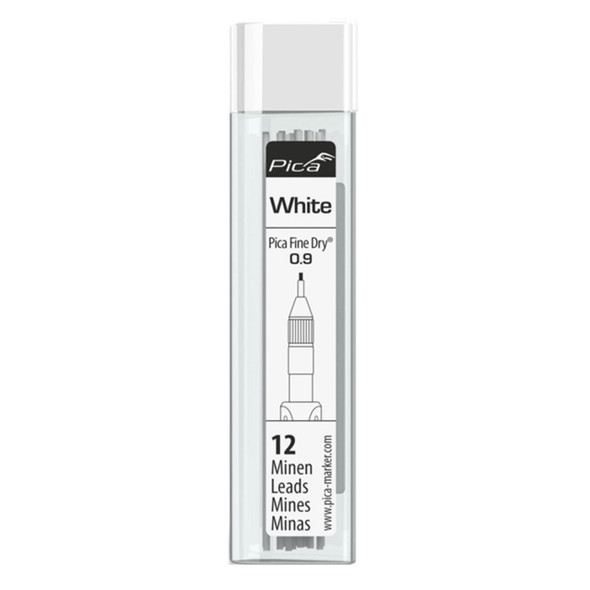 Pica Fine Dry .9mm 12.Pk. All White Refills