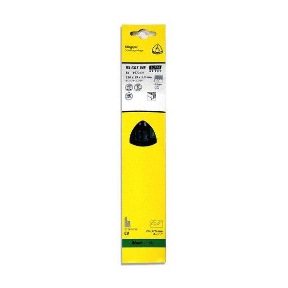 Klingspor Reciprocating Wood Blades 9" x 3/4" x 8" TPI3  5pk