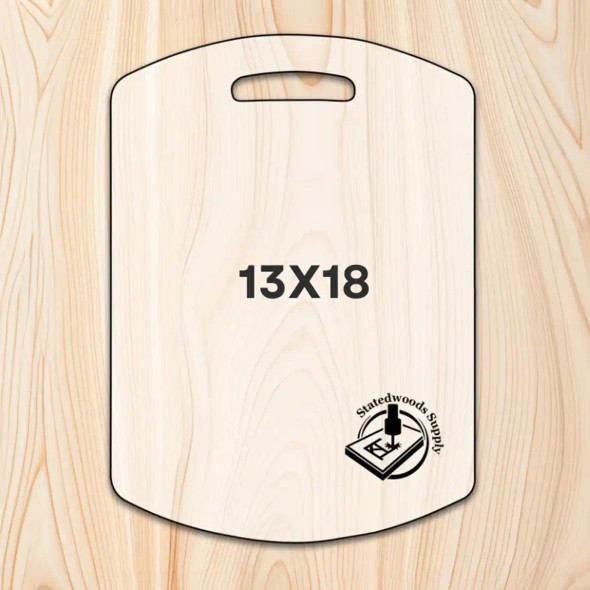 Statedwood Pizza Peel Cutting Board Template 10.5x18