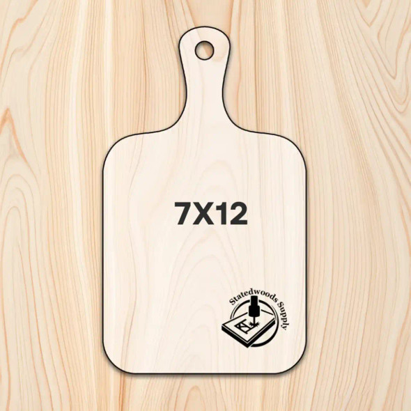 Statedwood Traditional Rounded Edge Cutting Board Template 7x12"