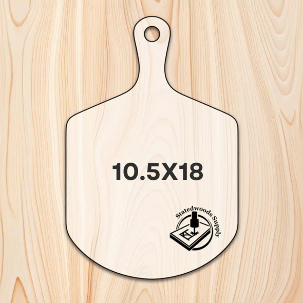 Statedwood Pizza Peel Cutting Board Template 10.5x18"