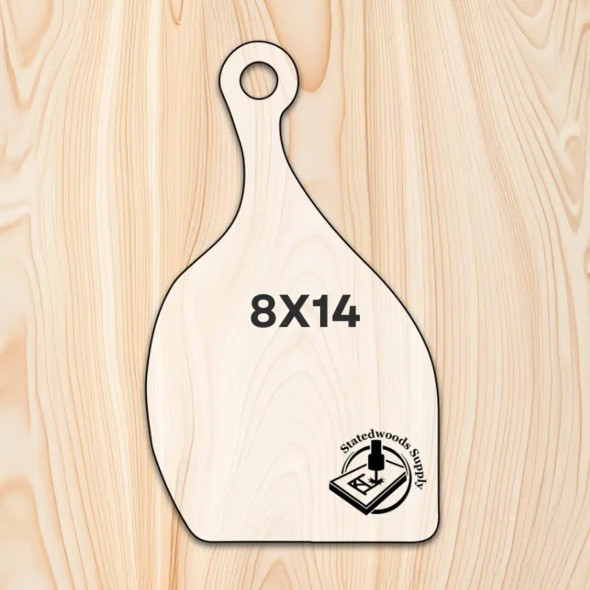 Statedwood Natural Shaped Cutting Board Template 8x14"