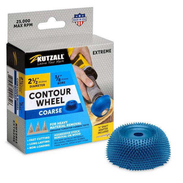 Kutzall 2-1/2" Contour Wheel 3/8" Bore - Extreme Coarse