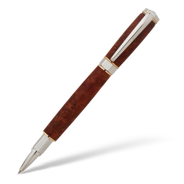 Vertex Supreme Rollerball Pen Kit Chrome W/ Gold Accents