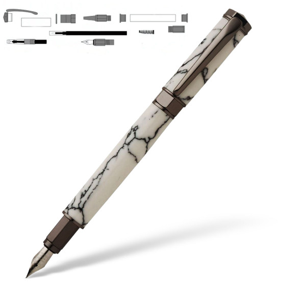 Vertex Supreme Fountain Pen Kit Chrome W/ Gold Accents