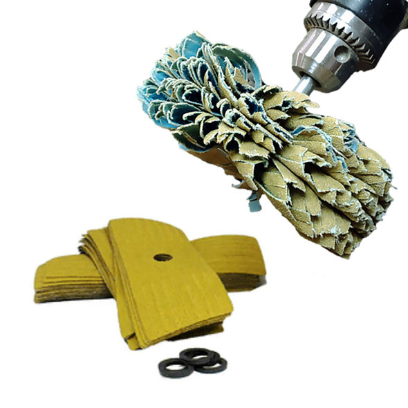 Klingspor Abrasives Gold Sand Mop 2"x 6" 400 Grit, Flutter Sheet Starter Kit