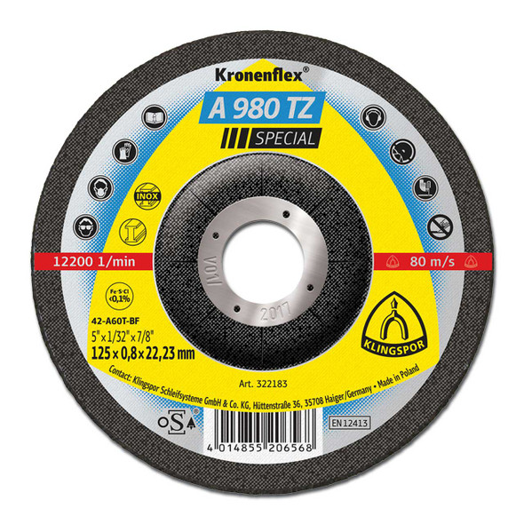 A980TZ C/O Wheel 5"X1/32"X7/8"DC 5pk
