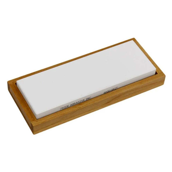 Pride Abrasives Ceramic Water Stone 8000 Grit w/ Wooden Box