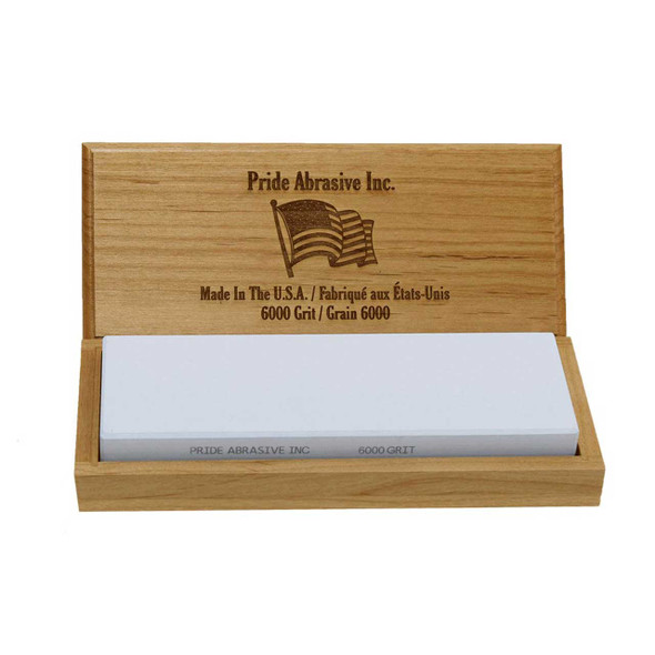 Pride Abrasives Ceramic Water Stone 6000 Grit w/ Wooden Box