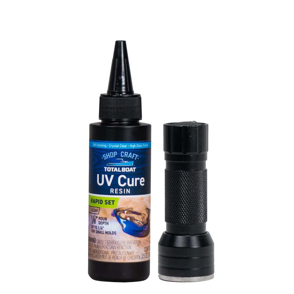 TotalBoat UV Cure Clear Resin Kit 200g W/ UV Flashlight