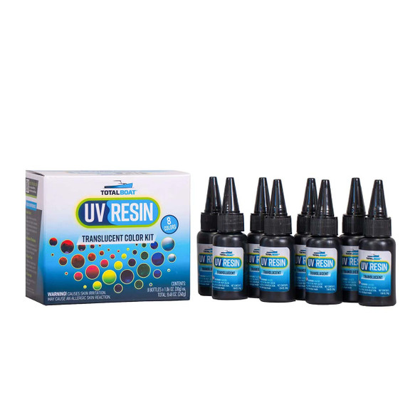 TotalBoat UV Cure Translucent Colors 8Pc. Resin Kit 30 Grams Each