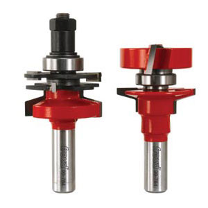 Freud Adjustable Rail & Stile Bit Set, Bevel Style,  1-1/4" Carbide Height, 1-11/16" Overall Diameter, 1/2" Shank