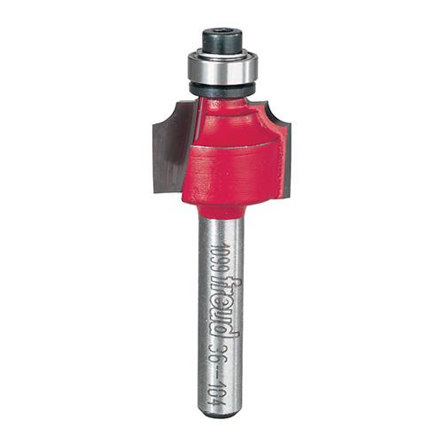 Freud Beading Bit, 1/8" Radius, 3/8" Bearing Diameter, 1/4 Shank, 7/8" Overall Diameter, 2-3/16" Overall Length