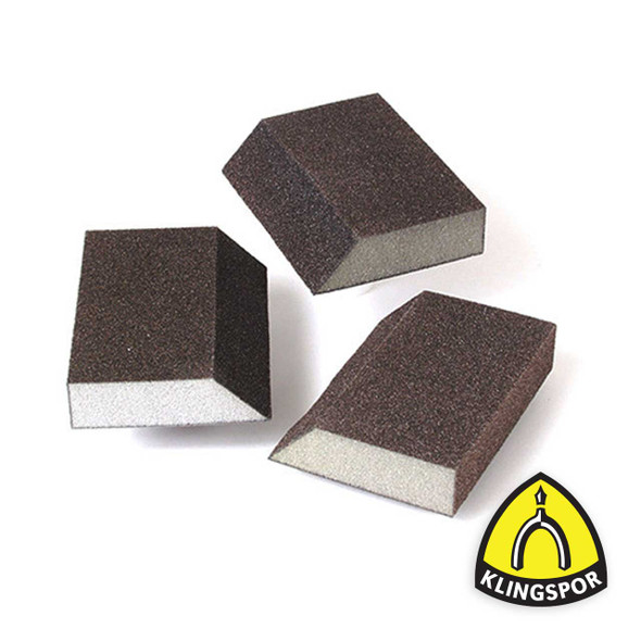 Klingspor Abrasives Aluminum Oxide Angled Sanding Pads, 120 Grit, 10PK