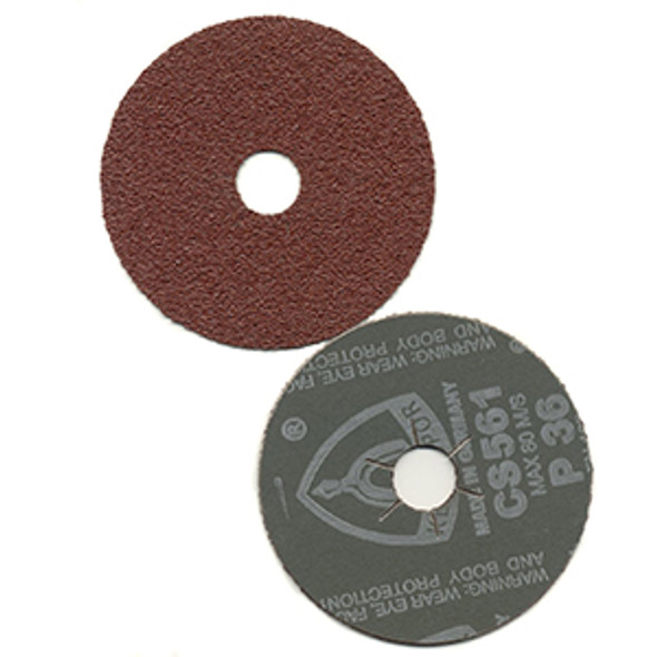 Klingspor Abrasives Aluminum Oxide CS561 Fibre Discs, 50 Grit, 7"x 7/8" Center Hole, 5pk