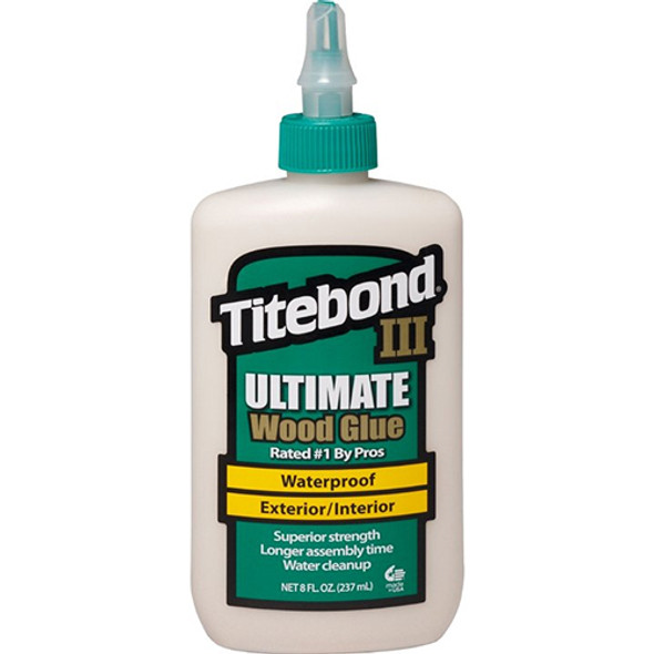 Franklin Titebond III Waterproof Wood Glue, 8oz Bottle