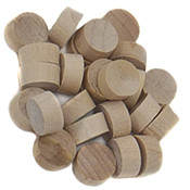 1/2" Birch Flat Head End Grain Plugs, 25PK