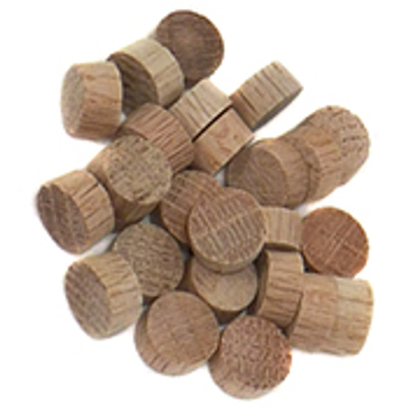 1/2" Red Oak Flat Head End Grain Plug, 25PK 1/2" Red Oak Flat Head End Grain Plug, 25PK