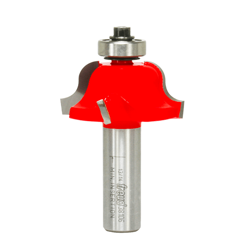 Freud Roman Ogee Profile Bit, 1/4" Radius, 1-3/8" Overall Diameter, 1/2" Shank, 3/8" Bearing Diameter, 2-9/16"