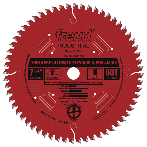 Freud 7-1/4X60T Plywood HiATB(LU79R007)