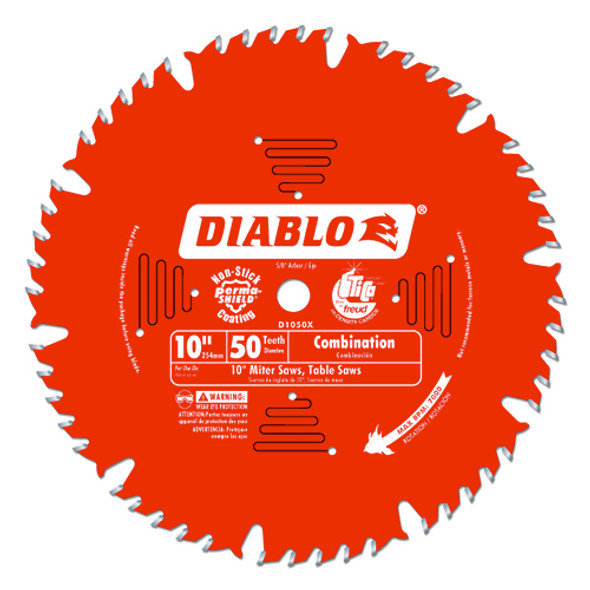 Freud Diablo 10" 50 Teeth Combination Saw Blade - D1050X