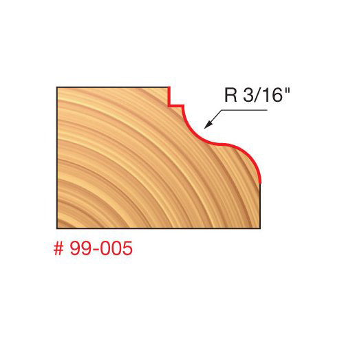 Freud Classical Roman Ogee Router Bit, 3/16" Large Radius, 9/16" Carbide Height 1-3/8" Overall Diameter, 1/2" Shank