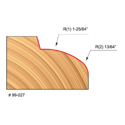 Freud Classic Table Edge Router Bit, 1/2" Bearing, 10 Deg. Angle, 2-5/8" Overall Length, 1/2" Shank