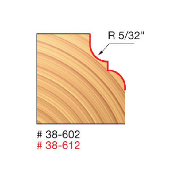 Freud Classic Cove & Bead Bit, 5/32" Radius, 1-1/8" Overall Diameter, 1/2" Shank, 1/2" Bearing Diameter, 2-9/16"