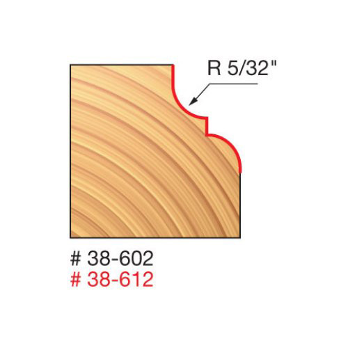Freud Classic Cove & Bead Bit, 5/32" Radius, 1-1/8" Overall Diameter, 1/2" Shank, 1/2" Bearing Diameter, 2-9/16"