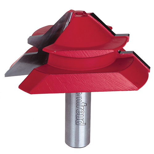 Freud 3/8"-3/4" Thick, Lock Miter Bit, 2-3/4" Overall Diameter, 1-5/32"Carbide, 2-5/8" Overall Length, 1/2" Shank