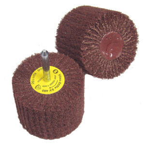 Klingspor Abrasives Non-Woven Finishing Flapwheel, 80 Grit, 2-3/8" Diameter, 2" Width w/ 1/4" Mounting Spindle