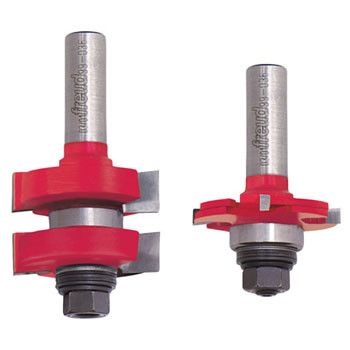 Freud Adjustable Tougue & Groove 2pc Set, 1-3/4" Overall Diameter, 7/8" Bearing, 1/2" Shank