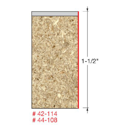Freud Bottom Bearing Flush Trim Bit, 1-1/2" Carbide Height, 1/2" Diameter, 1/2" Shank, 1/2" Bearing Diameter, 3-5/8" Overall Length
