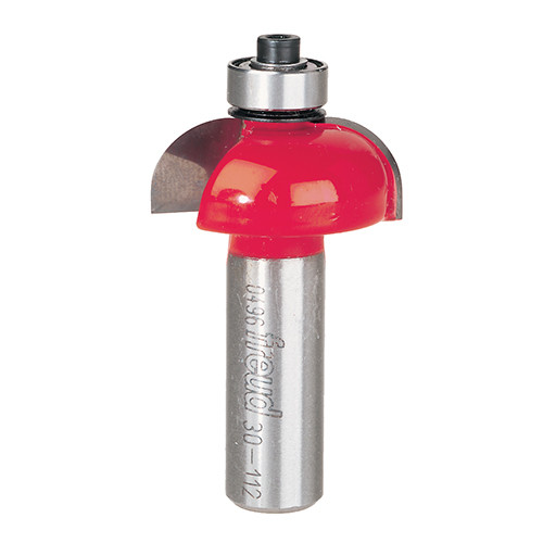 Freud Cove Router Bit, 3/8" Radius, 1/2" Carbide Height, 1/2" Shank, 1-1/4" Overall Diameter, 2-1/2"