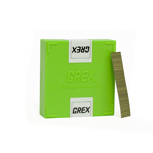 Grex 23 Gauge, 5/8" Long, Galvanized Headless Pin Nails, Box of 10,000