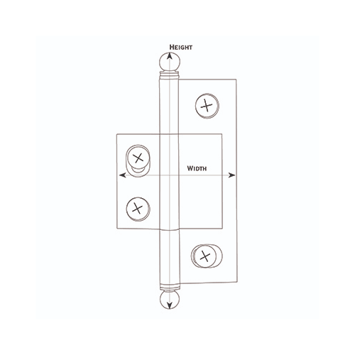 2-1/2" Non Mortise Hinge/Light Antique