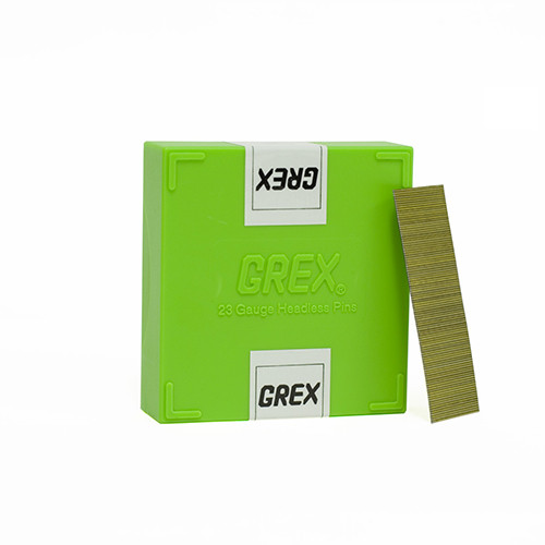 Grex 23 Gauge, 1" Long, Galvanized Headless Pin Nails, Box of 10,000