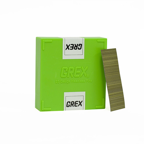 Grex 23 Gauge, 1-1/8" Long, Galvanized Headless Pin Nails, Box of 10,000