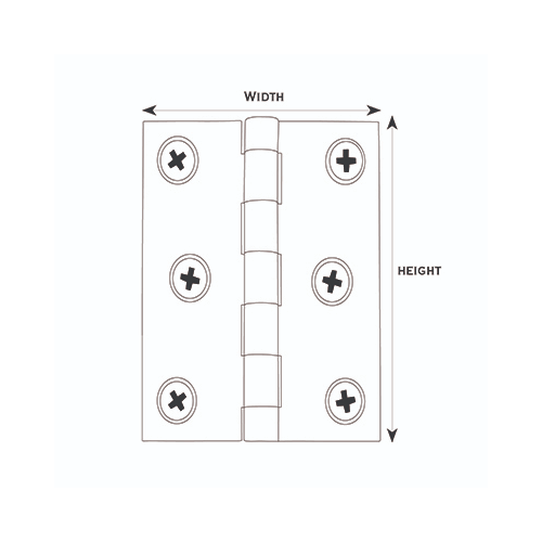 2" Butt Hinge Satin Nickel