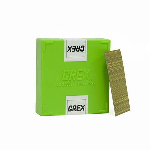 Grex 23 Gauge, 1-3/8" Long, Galvanized Headless Pin Nails, Box of 10,000
