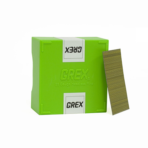 Grex 23 Gauge, 1-1/2" Long, Galvanized Headless Pin Nails, Box of 10,000