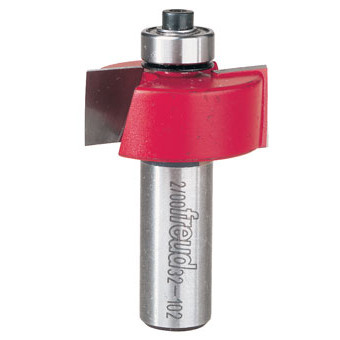 Freud Rabbeting Bit, 1-1/4" Overall Diameter, 1/2" Carbide Height, 1/2" Shank, 1/2" Bearing Diameter, 2-1/4"