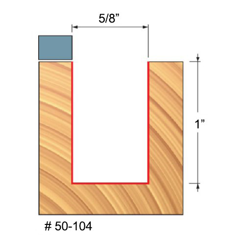 Freud Top Bearing Flush Trim Router Bit 1" Carbide Height, 1/4" Shank, 5/8" Diameter, 2-5/8" Overall Length