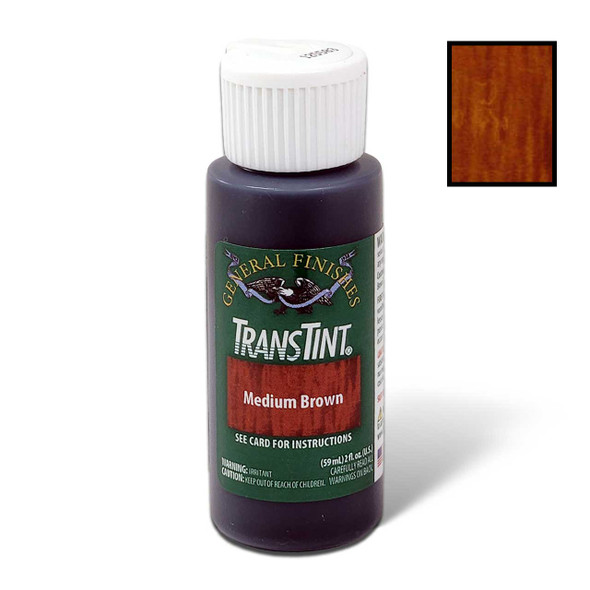 Trans Tint, Non-Grain Raising, Universal Dye Concentrate, Medium Brown Makes 1/2 Gallon Dye Solution