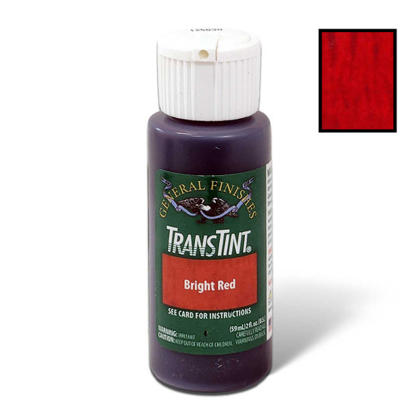 Trans Tint, Non-Grain Raising, Universal Dye Concentrate, Bright Red Makes 1/2 Gallon Dye Solution