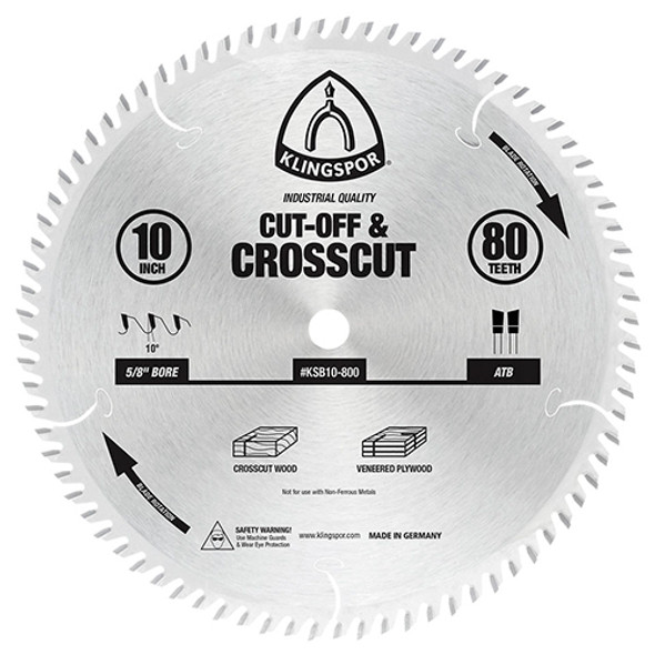 Klingspor's Cut-Off & Crosscut Blade, 10"x 80 Teeth