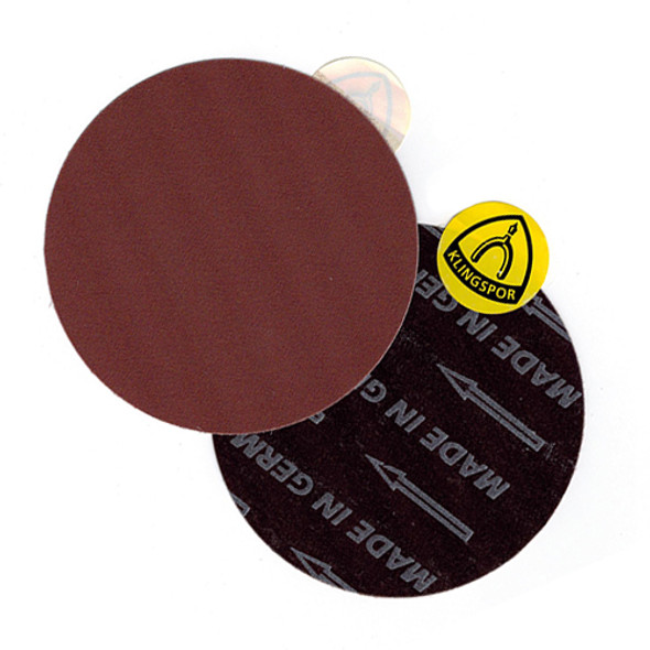 Klingspor Abrasives 5" No Hole, Cloth Backed, Pressure Sensitive Adhesive, 220 Grit Discs, 5pk